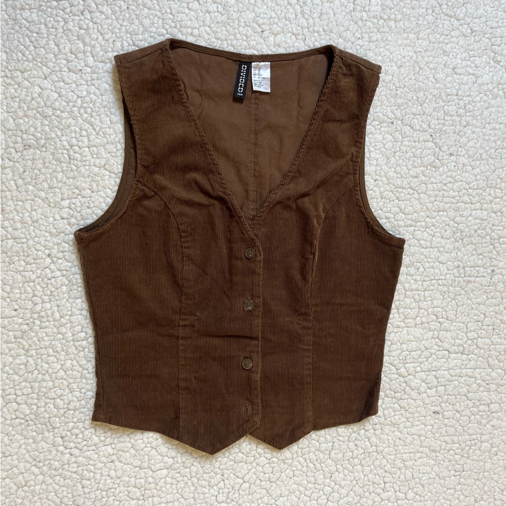 XS brown corduroy Divided H&M vest.